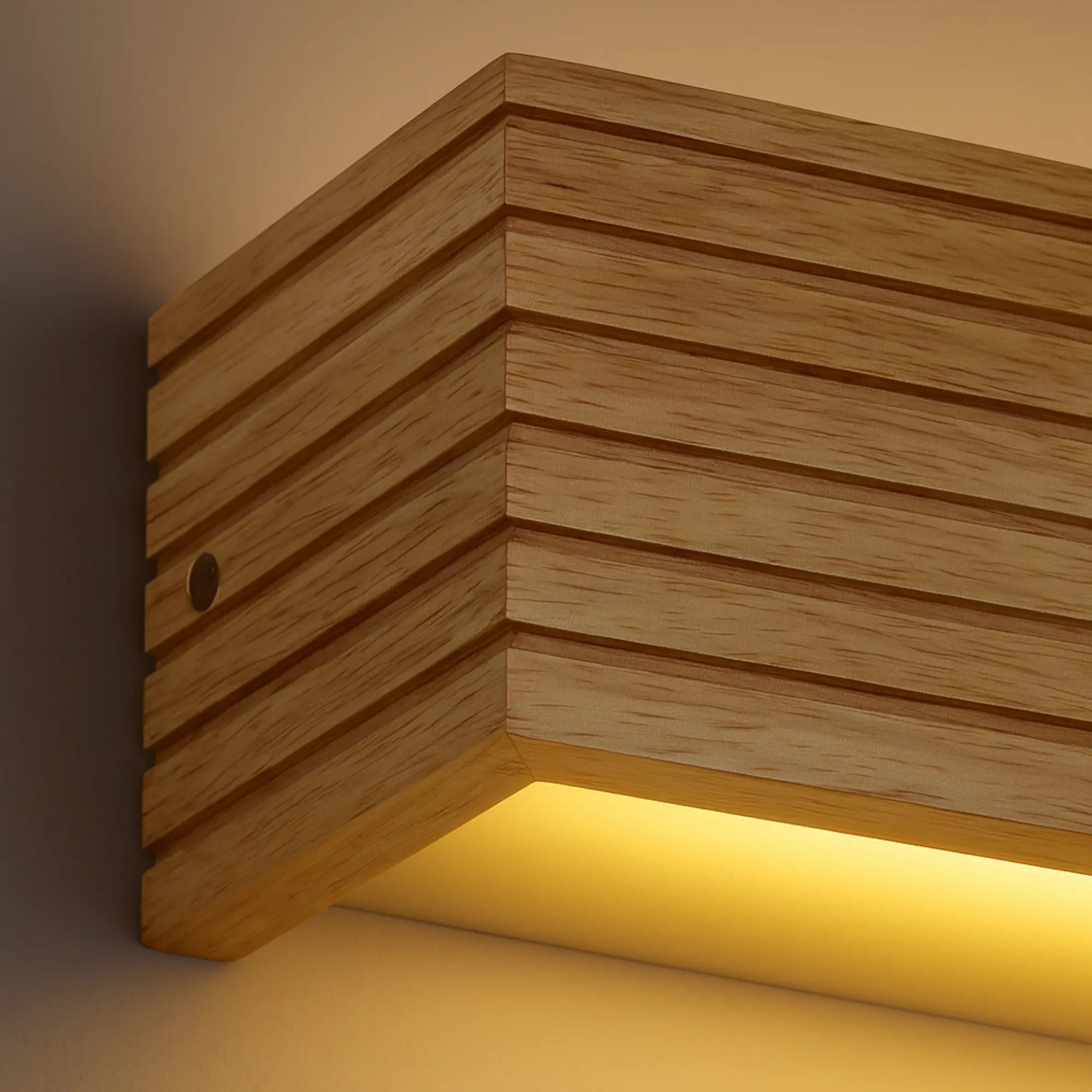 Massivholz Wandleuchte LED im nordischen Bad Design – Ansicht 2
