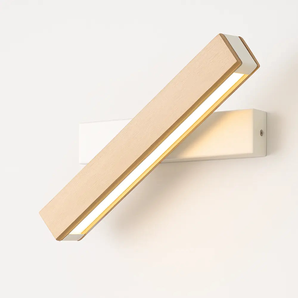 Drehbare LED Wandleuchte aus Holz im skandinavischen Minimal-Design – Ansicht 9