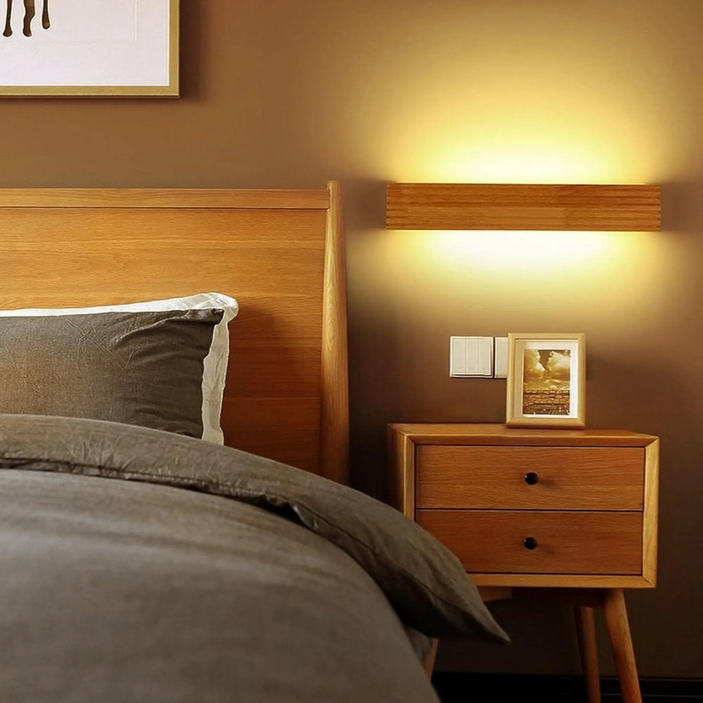 Massivholz Wandleuchte LED im nordischen Bad Design – Ansicht 7