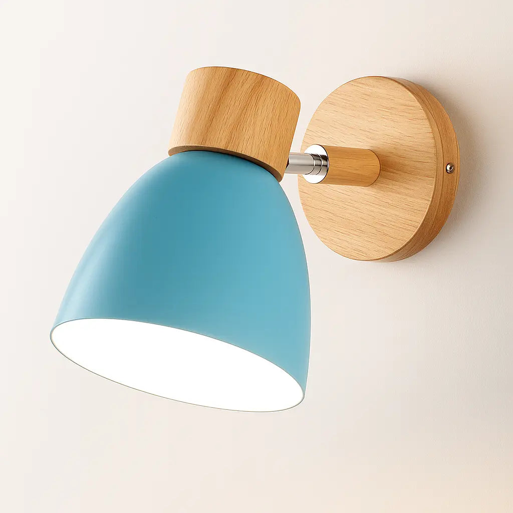 Moderne Wandleuchte aus Holz und Metall im nordischen Design – Ansicht 11
