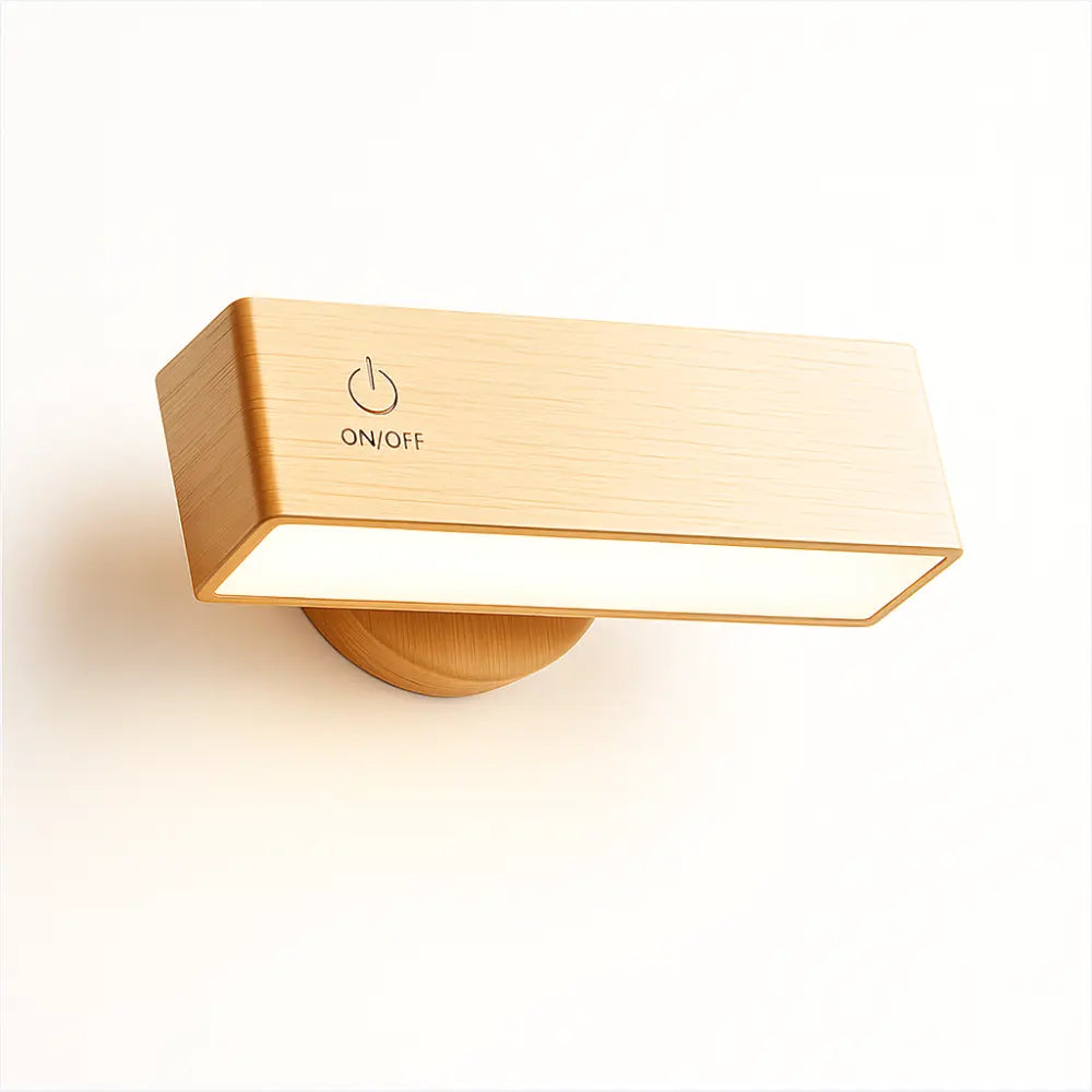 Kabellose LED Wandleuchte aus Holz mit Touch-Sensor und Magnethalterung