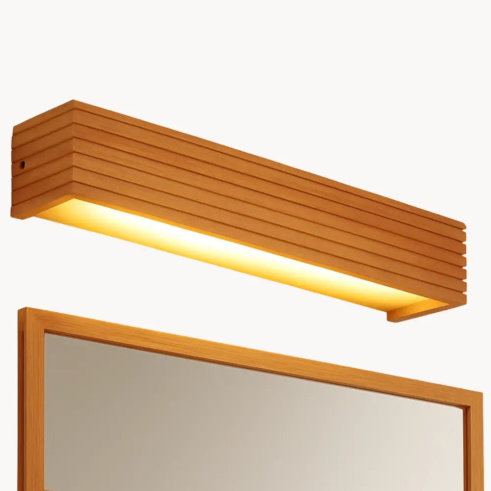 Massivholz Wandleuchte LED im nordischen Bad Design