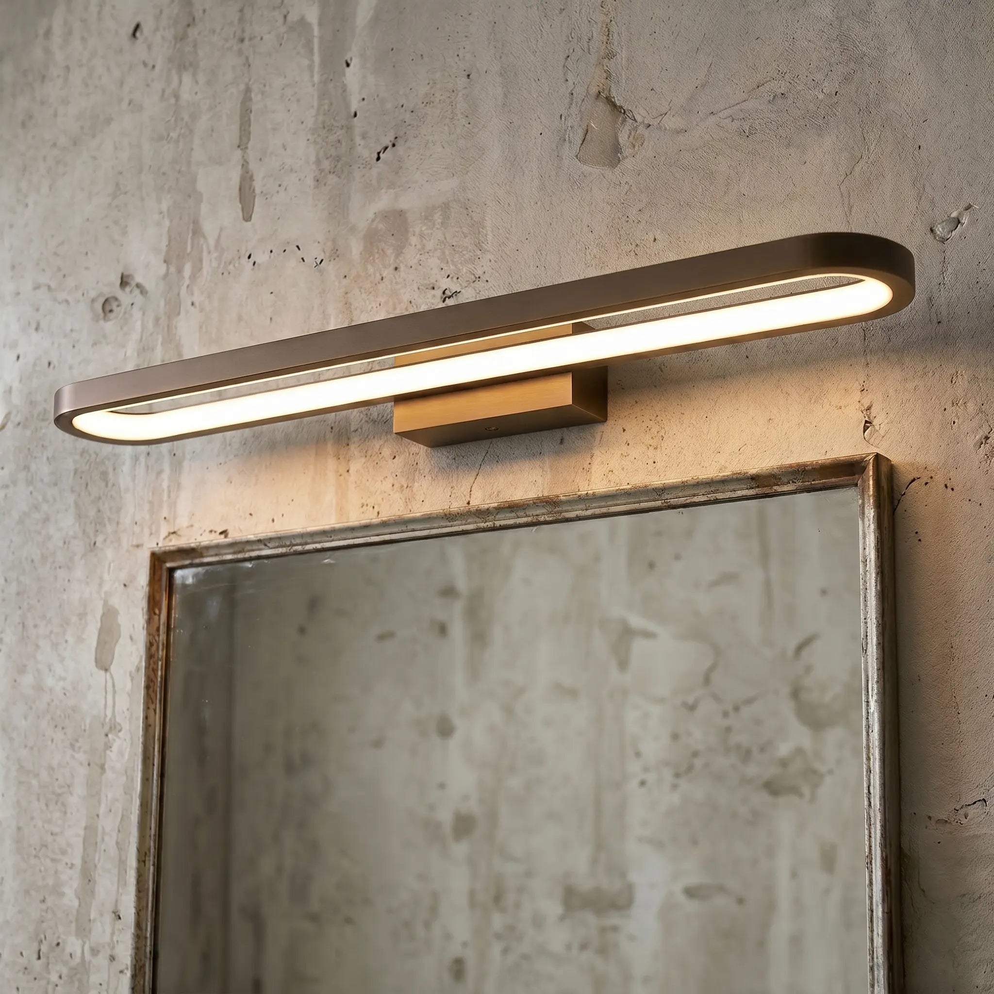 Schlanke braune Bad Wandleuchte LED als Design Spiegelleuchte – Ansicht 6