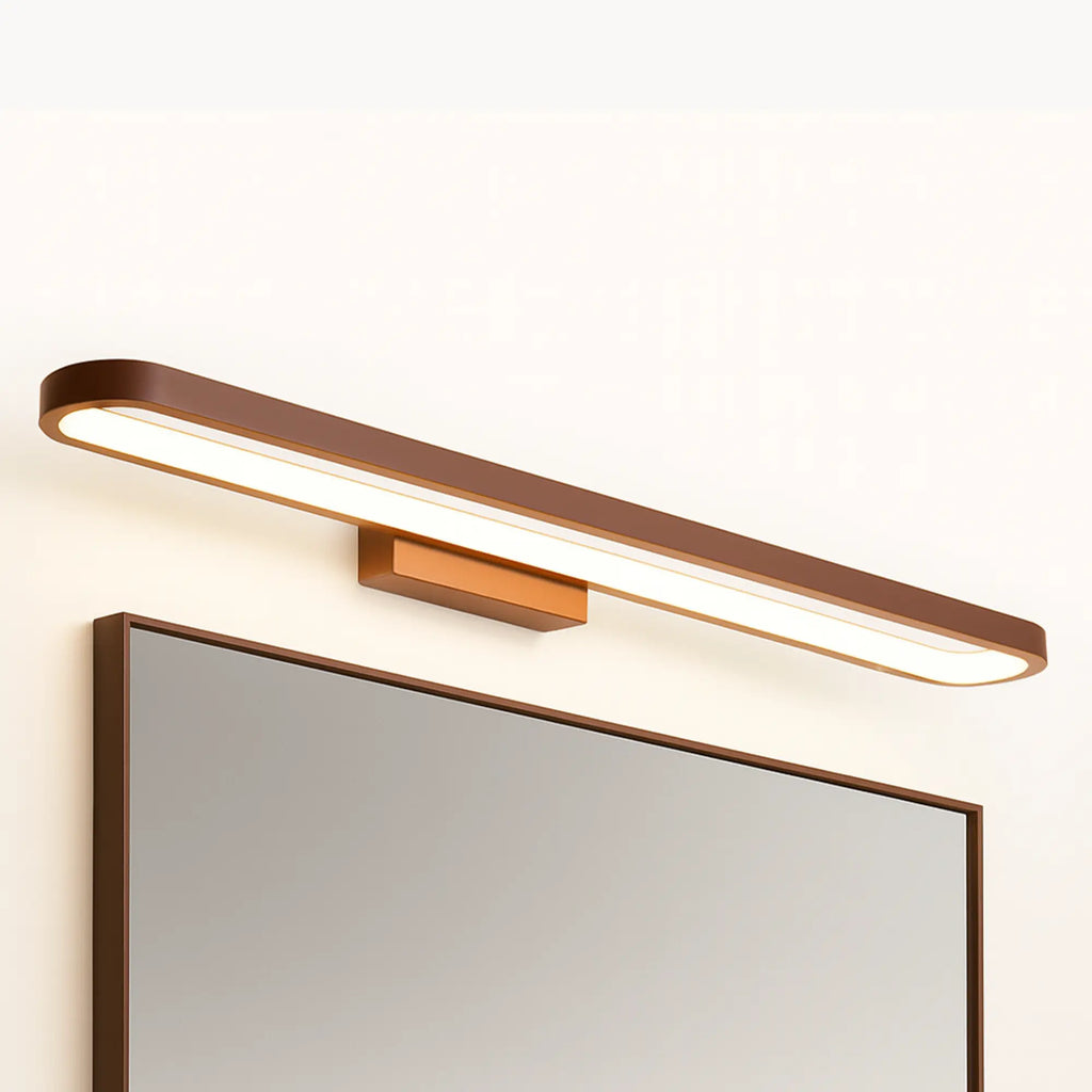 Schlanke braune Bad Wandleuchte LED als Design Spiegelleuchte