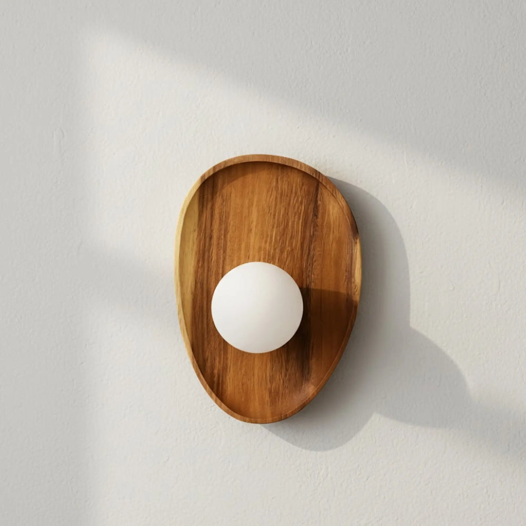 LED Wandleuchte aus Naturholz mit warmweißem Licht im modernen Design – Ansicht 11