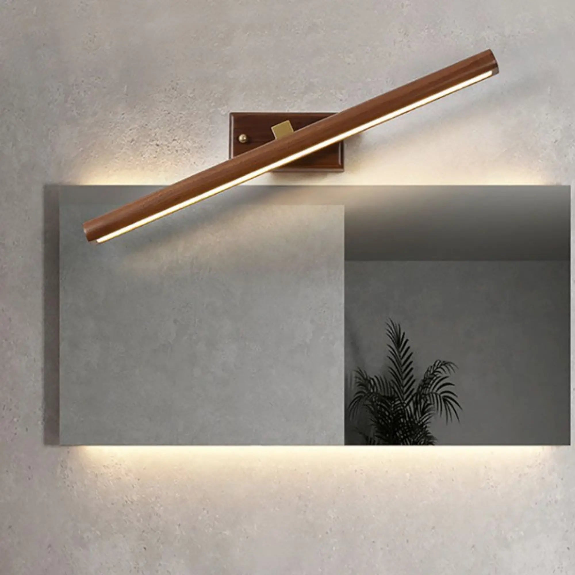 Drehbare LED Wandleuchte aus Holz warmweiß für Bad und Schlafzimmer – Ansicht 6