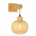 Rattankugel Wandleuchte handgeflochten Boho Skandi Interior