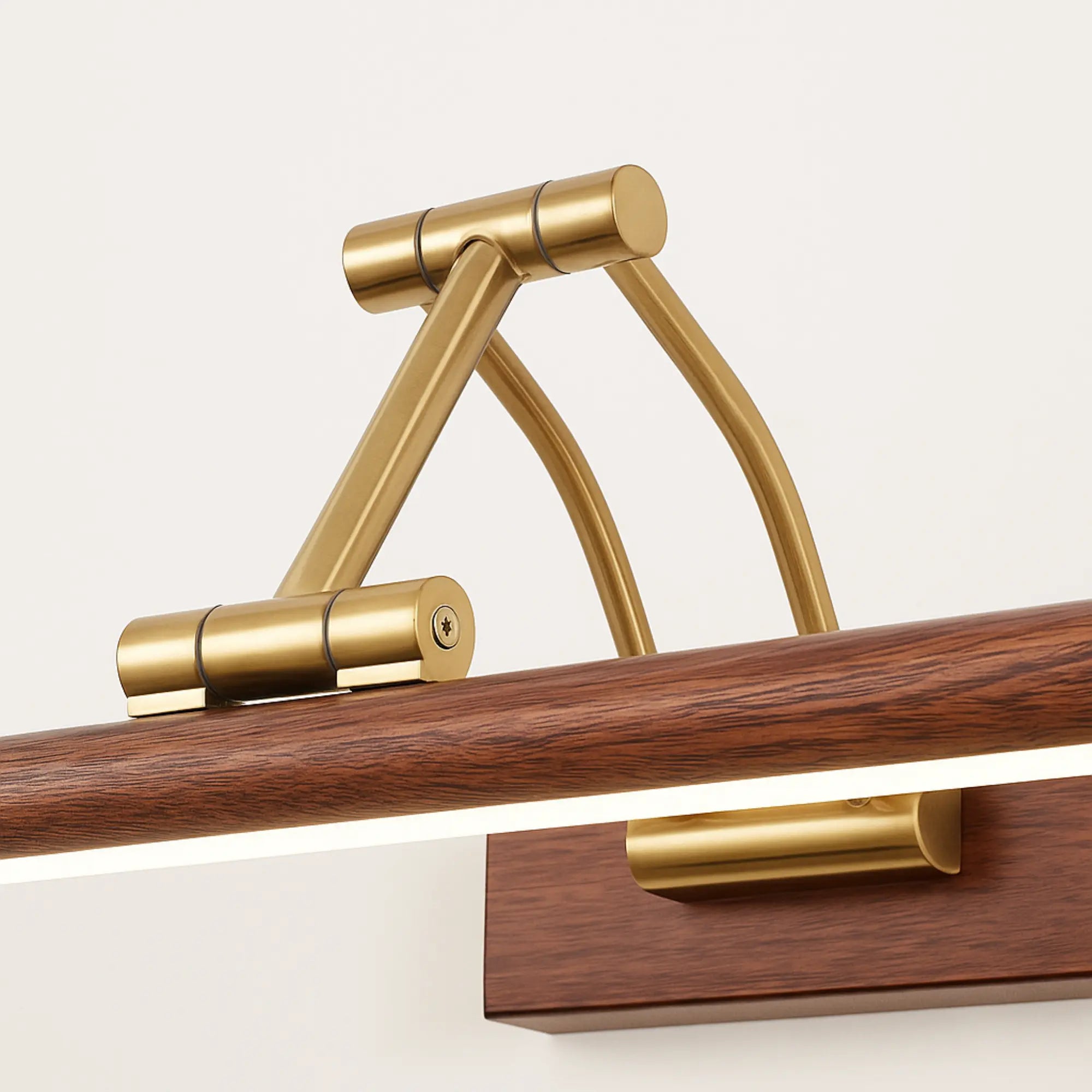 Bad Wandleuchte in Gold mit Holzdetail LED Spiegelbeleuchtung modern – Ansicht 5