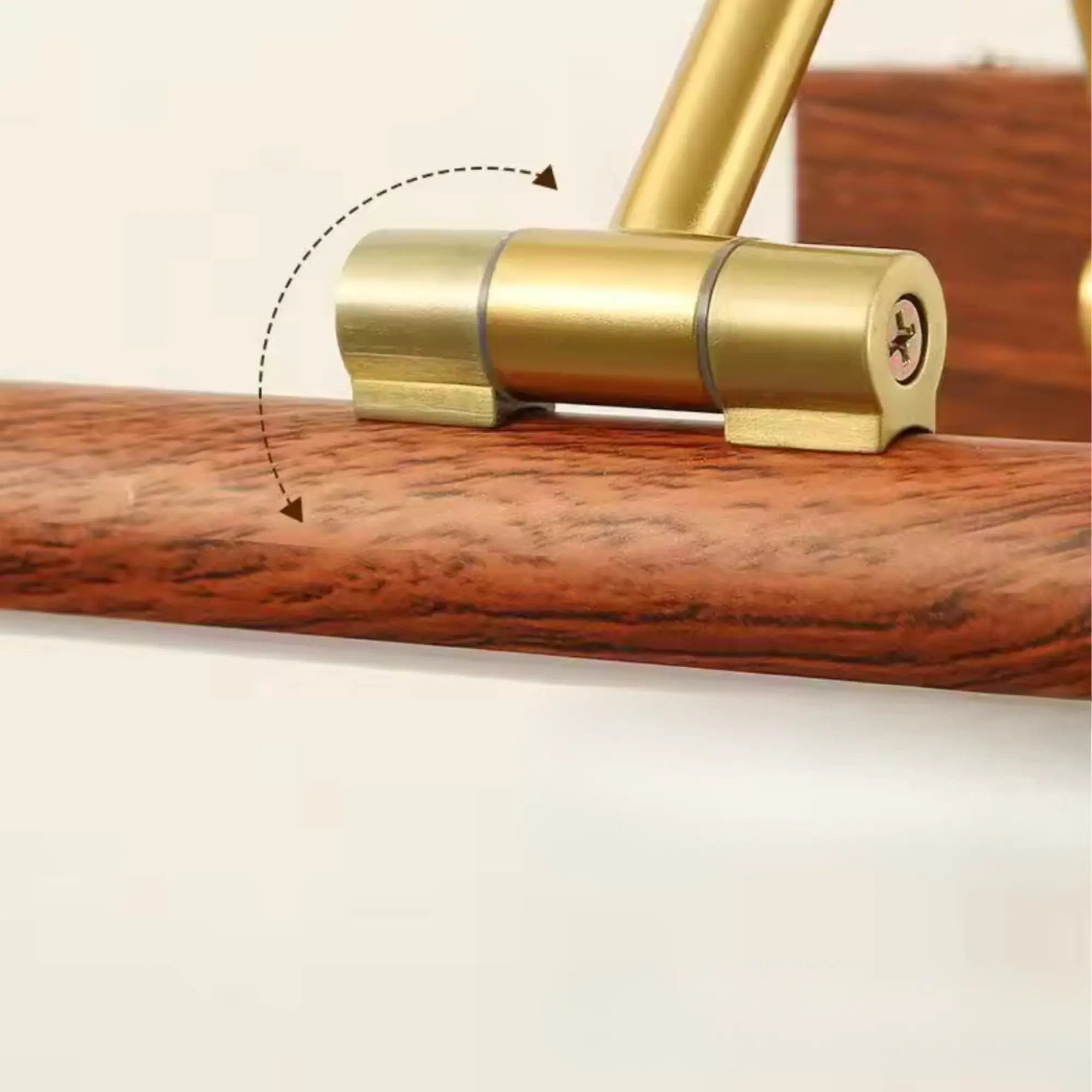 Bad Wandleuchte in Gold mit Holzdetail LED Spiegelbeleuchtung modern – Ansicht 7