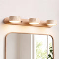 LED Wandleuchte fürs Bad aus Holz und Travertin im minimalistischen Design