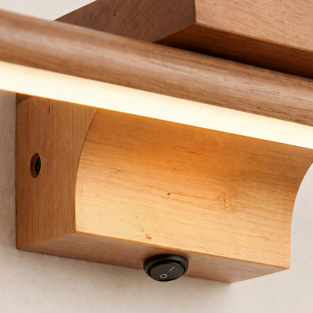 Bad Wandleuchte LED aus Holz für Spiegel im skandinavischen Design – Ansicht 5